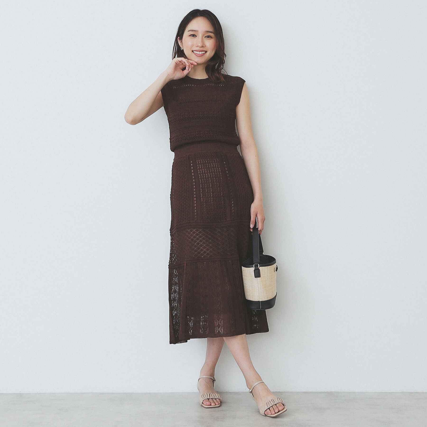 index「透かし編みノースリーブニット/セットアップ対応【洗濯機洗い可】」|ニット・セーター|