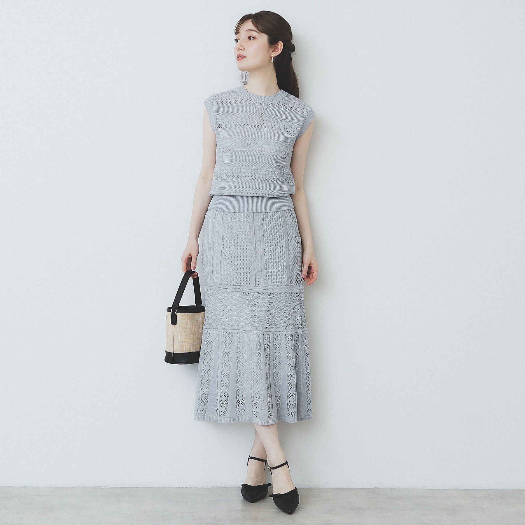 index「透かし編みノースリーブニット/セットアップ対応【洗濯機洗い可】」|ニット・セーター|