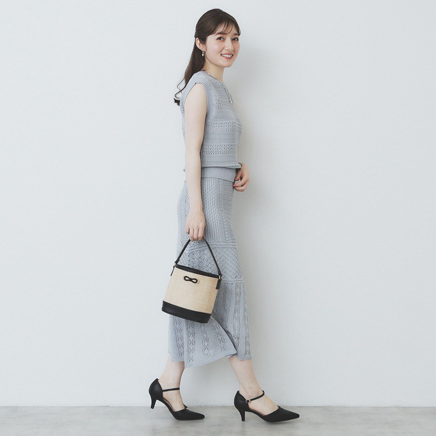 index「透かし編みノースリーブニット/セットアップ対応【洗濯機洗い可】」|ニット・セーター|