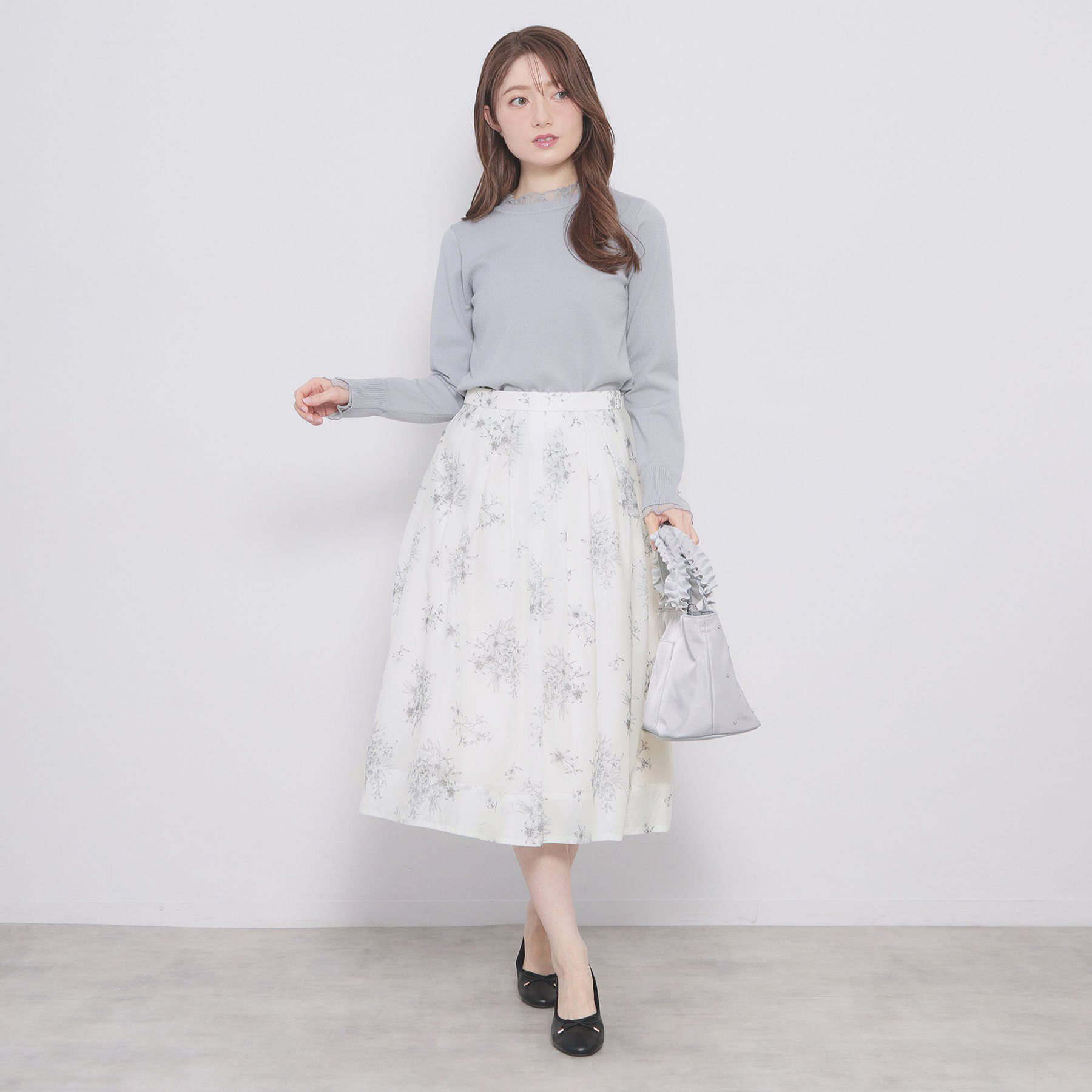 index「オーガンジーフラワーフレアスカート【洗濯機OK/イージーアイロン】」|スカート|