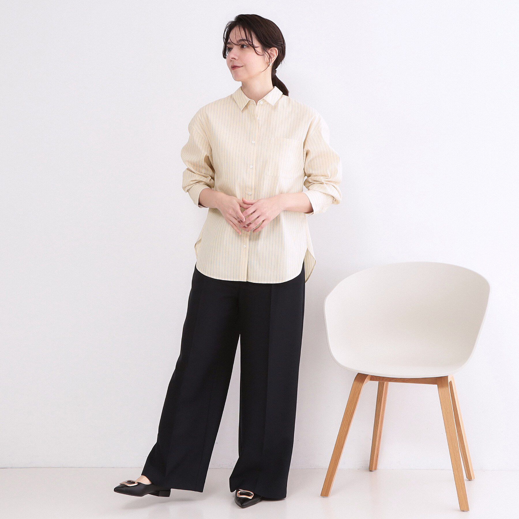 OPAQUE.CLIP「レギュラーカラーシャツ/ストライプアソート【洗濯機OK】」|シャツ・ブラウス|