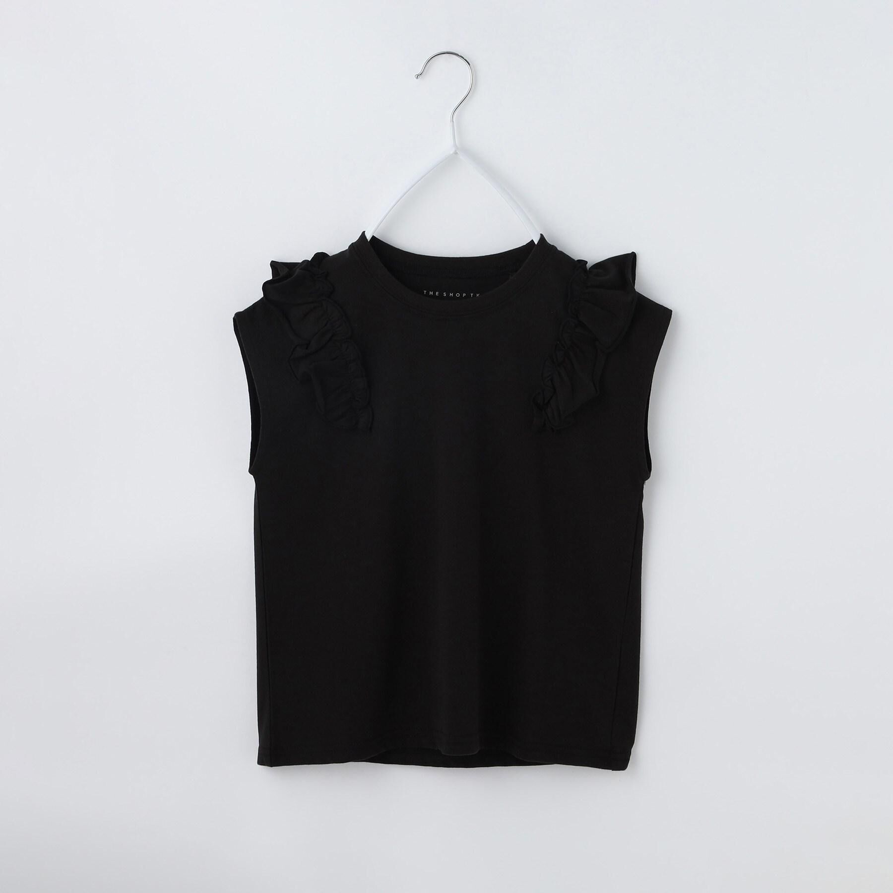 THE SHOP TK「【110ー160】コットン肩フリルTシャツ」|Tシャツ・カットソー|