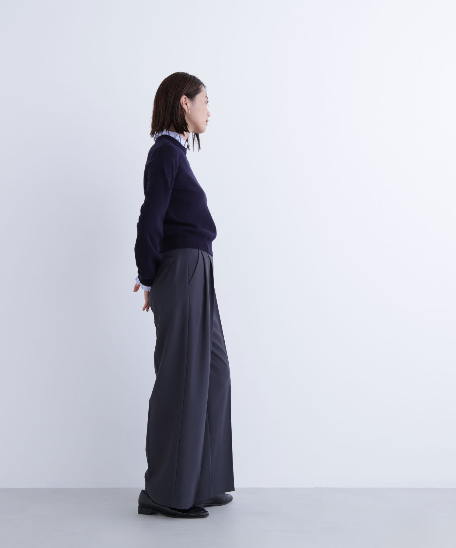  「フェイクレザーベルテッドワイドパンツ」|その他|