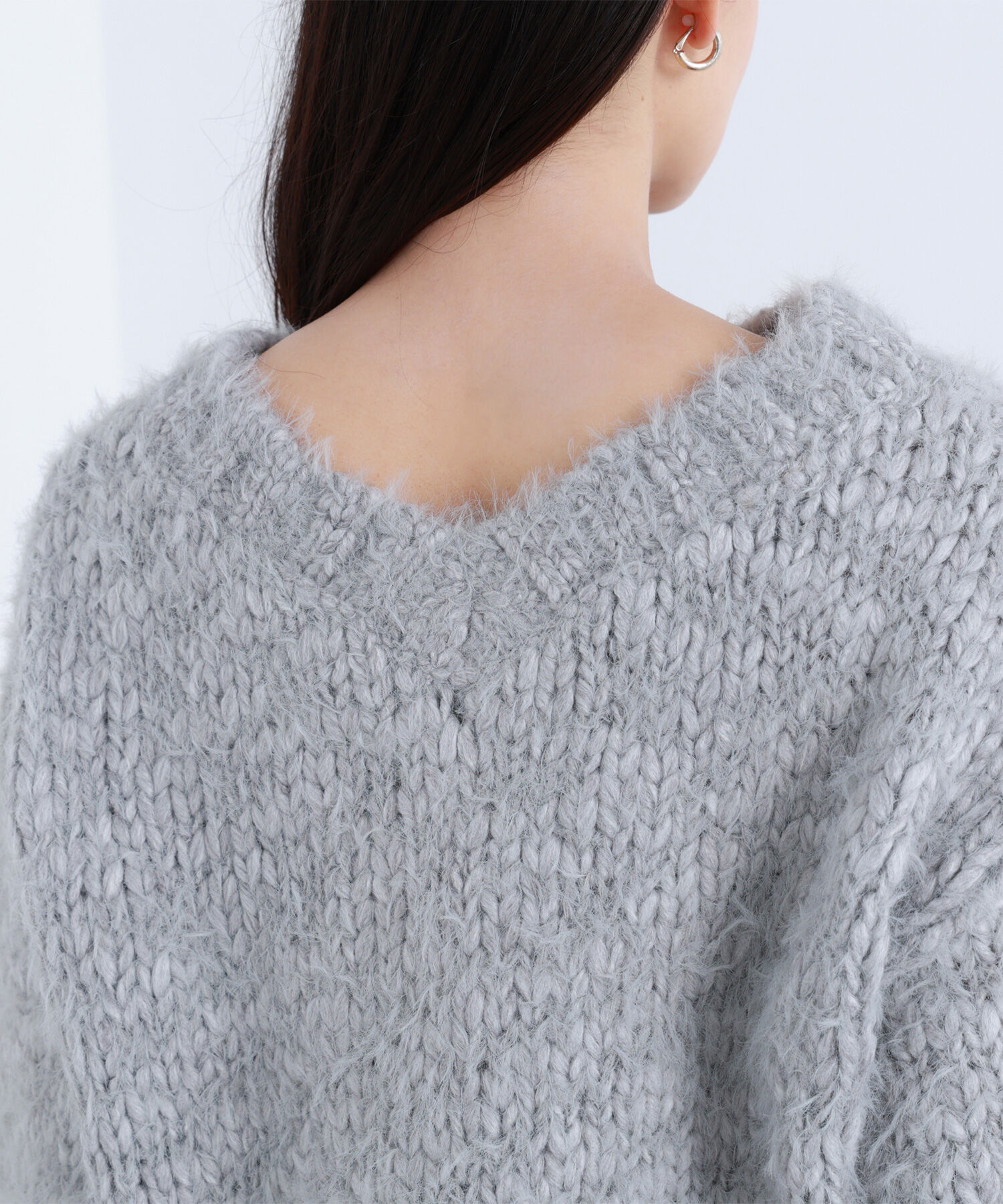  「2wayネックスラブヤーンニット」|ニット・セーター|