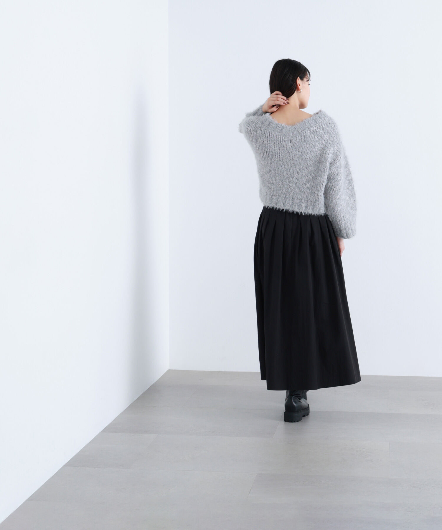  「2wayネックスラブヤーンニット」|ニット・セーター|