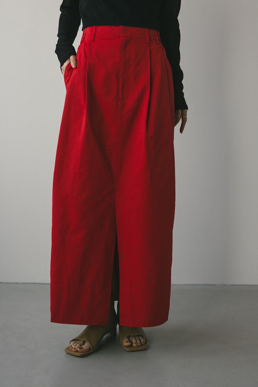 STYLEMIXER「フロントスリットタックスカート」|スカート|RED