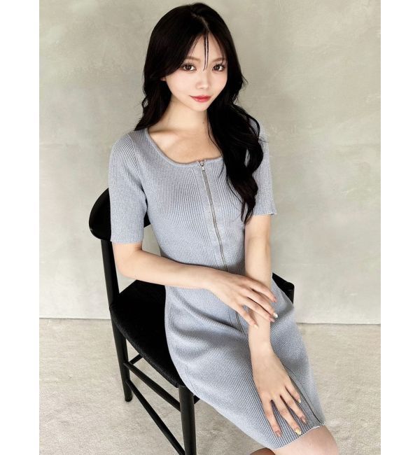 RESEXXY「ラメグリッターリブニットミニワンピース」|ワンピース|