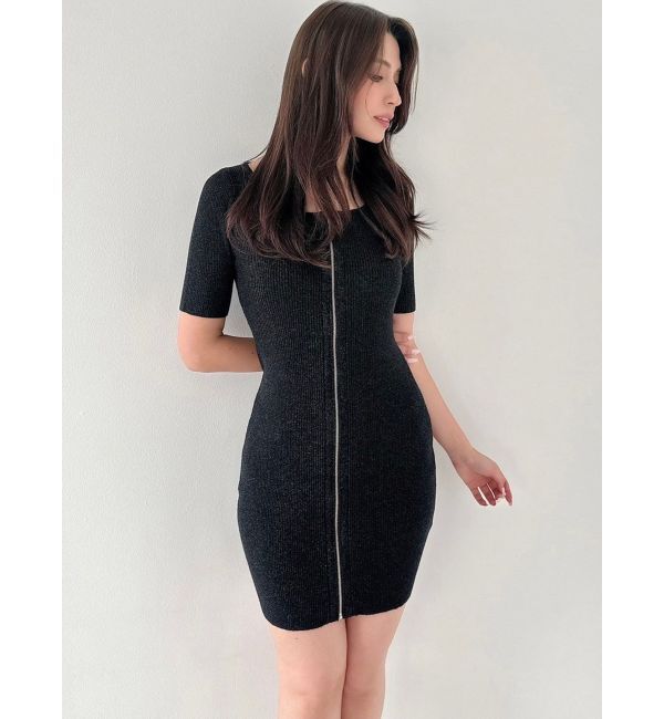 RESEXXY「ラメグリッターリブニットミニワンピース」|ワンピース|