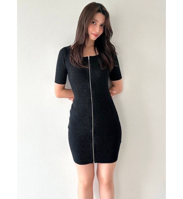 RESEXXY「ラメグリッターリブニットミニワンピース」|ワンピース|