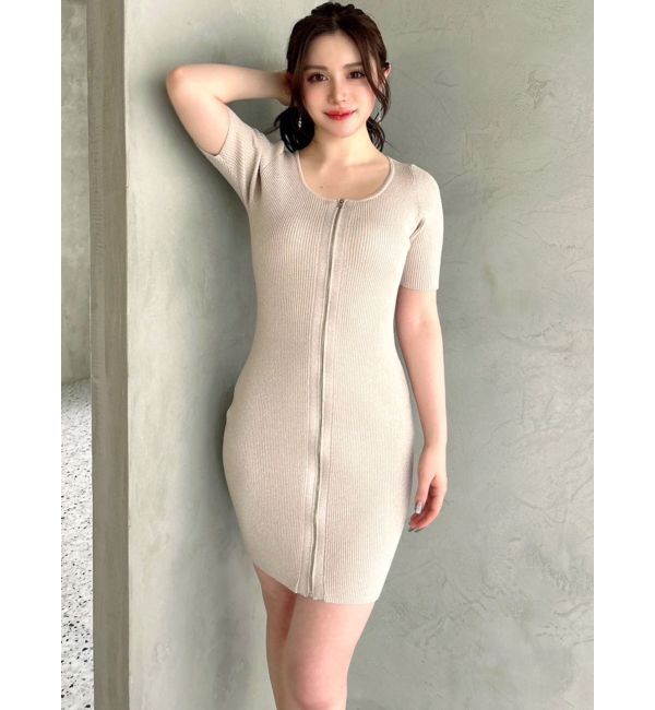 RESEXXY「ラメグリッターリブニットミニワンピース」|ワンピース|