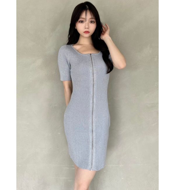 RESEXXY「ラメグリッターリブニットミニワンピース」|ワンピース|