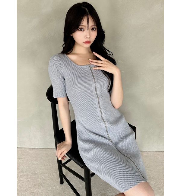 RESEXXY「ラメグリッターリブニットミニワンピース」|ワンピース|