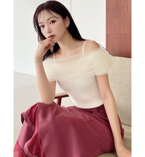 RESEXXY「シアーコンビオフショルニット」|ニット・セーター|