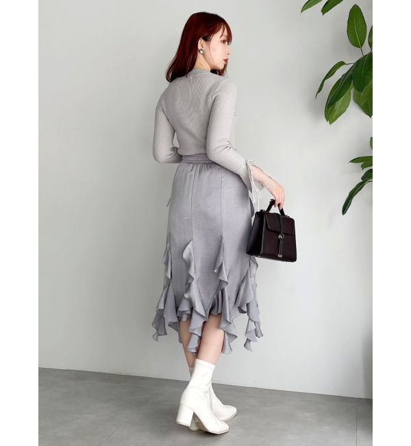 dazzlin「フリルスリットサテンスカート」|スカート|