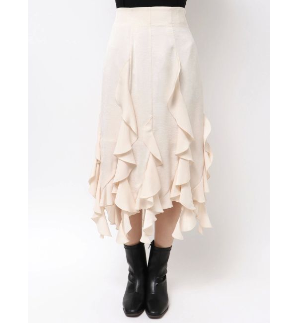dazzlin「フリルスリットサテンスカート」|スカート|
