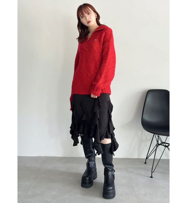 dazzlin「フリルスリットサテンスカート」|スカート|