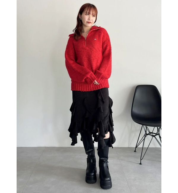 dazzlin「フリルスリットサテンスカート」|スカート|