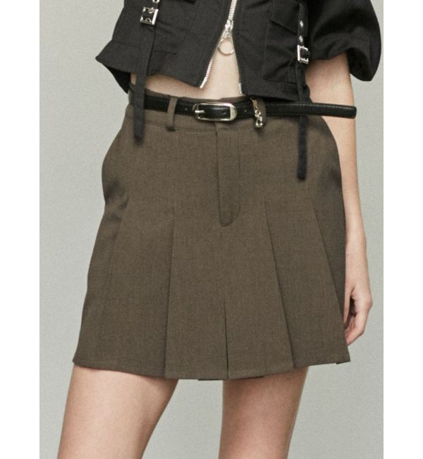 EMODA「チャームベルトプリーツスカート」|スカート|ブラウン