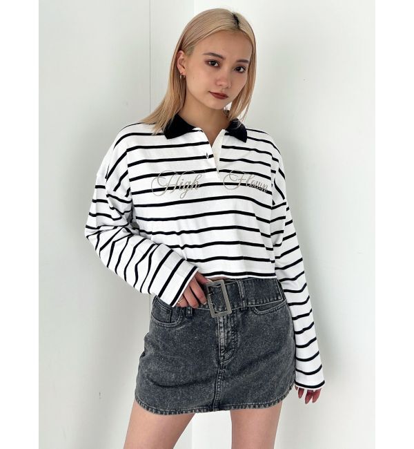 EMODA「グラフィカルポロロングTシャツ」|Tシャツ・カットソー|