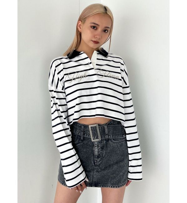 EMODA「グラフィカルポロロングTシャツ」|Tシャツ・カットソー|