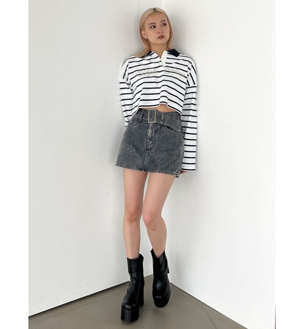 EMODA「グラフィカルポロロングTシャツ」|Tシャツ・カットソー|