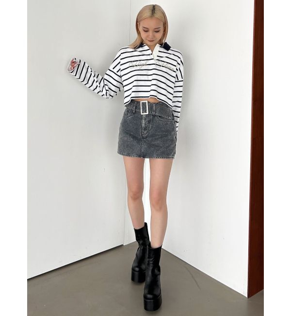 EMODA「グラフィカルポロロングTシャツ」|Tシャツ・カットソー|