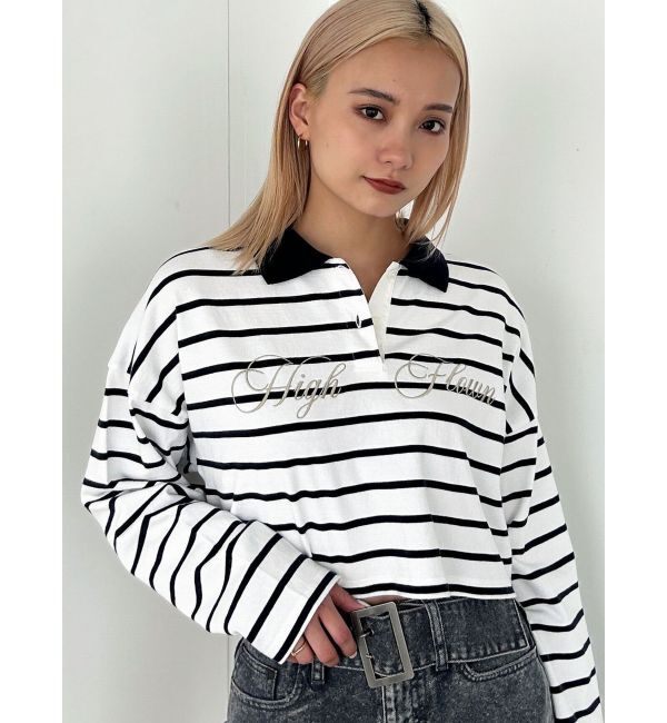 EMODA「グラフィカルポロロングTシャツ」|Tシャツ・カットソー|ライトミックス