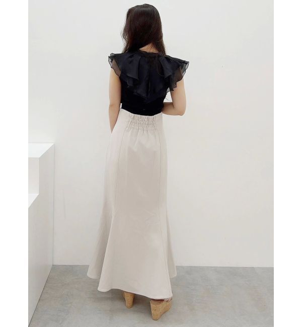 MERCURYDUO「異素材ラッフルコンパクトニット」|ニット・セーター|