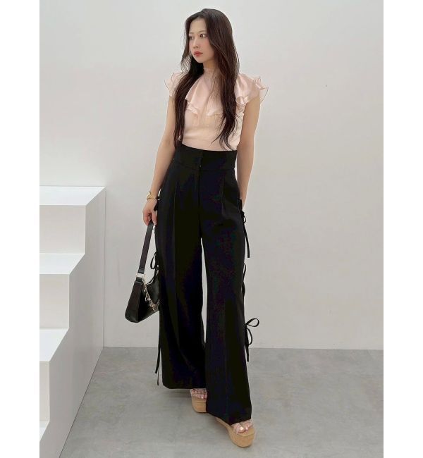 MERCURYDUO「異素材ラッフルコンパクトニット」|ニット・セーター|