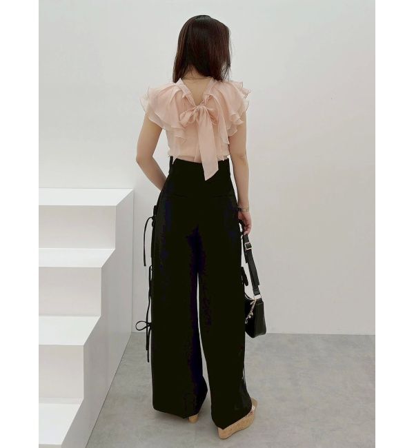 MERCURYDUO「異素材ラッフルコンパクトニット」|ニット・セーター|