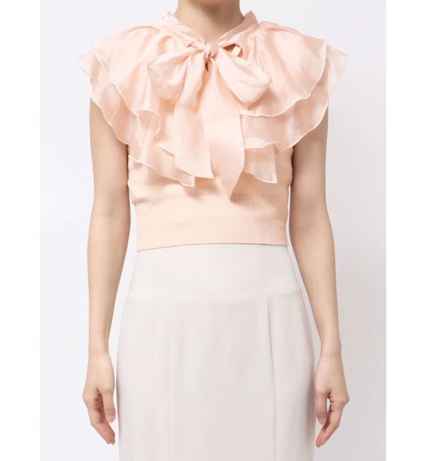 MERCURYDUO「異素材ラッフルコンパクトニット」|ニット・セーター|