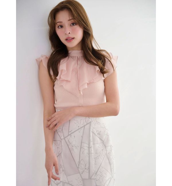 MERCURYDUO「異素材ラッフルコンパクトニット」|ニット・セーター|