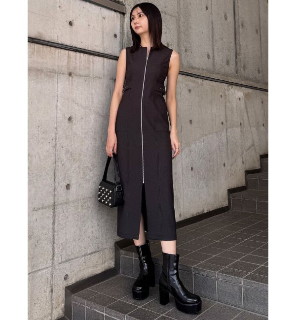 MURUA「サイドベルトジップナローワンピース」|ワンピース|