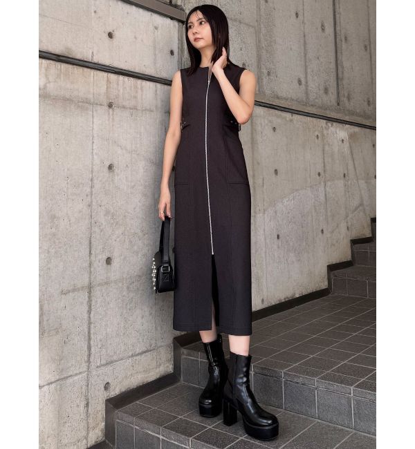 MURUA「サイドベルトジップナローワンピース」|ワンピース|