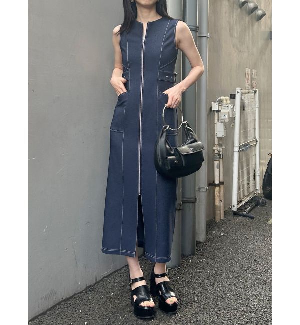 MURUA「サイドベルトジップナローワンピース」|ワンピース|