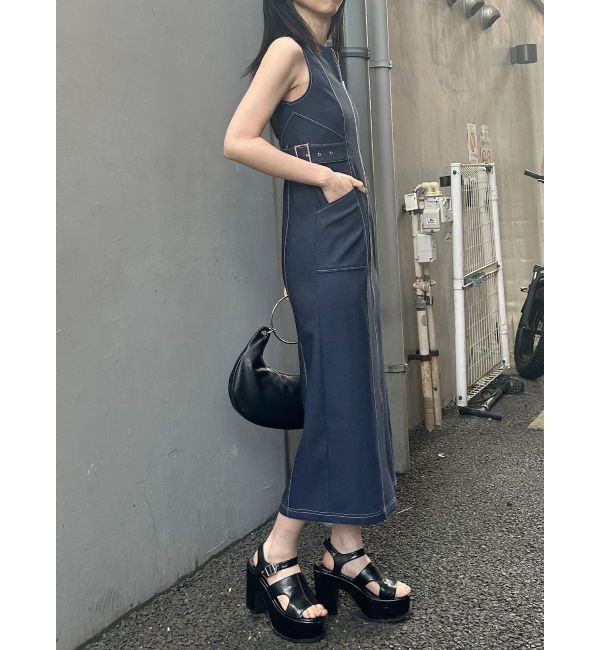 MURUA「サイドベルトジップナローワンピース」|ワンピース|