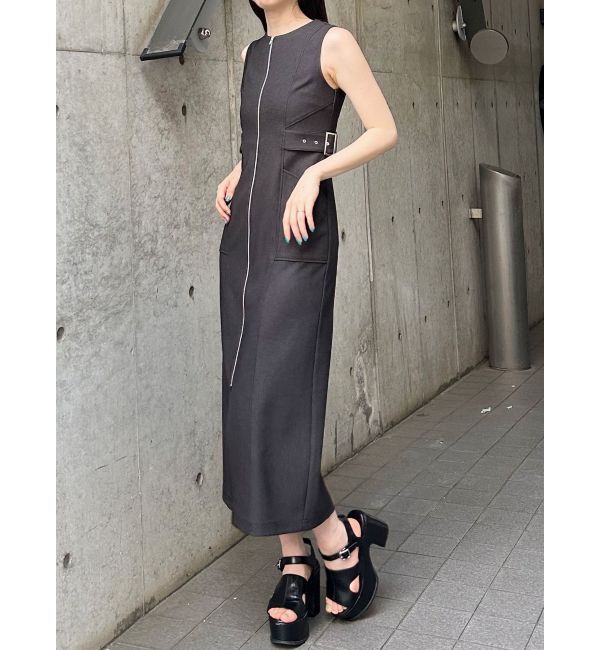 MURUA「サイドベルトジップナローワンピース」|ワンピース|