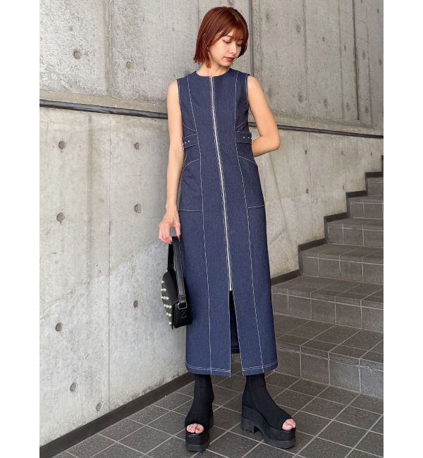 MURUA「サイドベルトジップナローワンピース」|ワンピース|