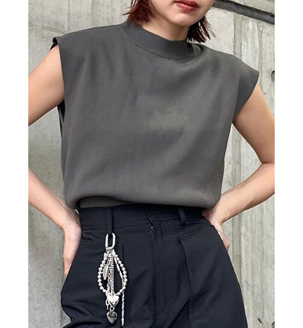 MURUA「フレンチスリーブニット」|ニット・セーター|ダークグレー