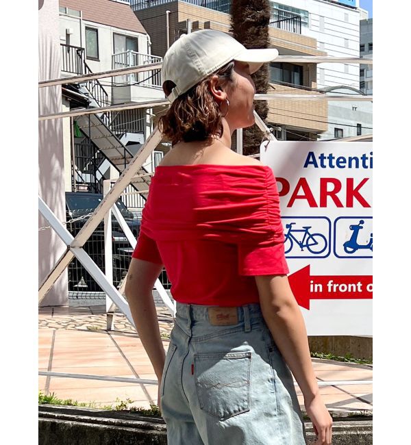 Ungrid「オフショルギャザーTee」|Tシャツ・カットソー|