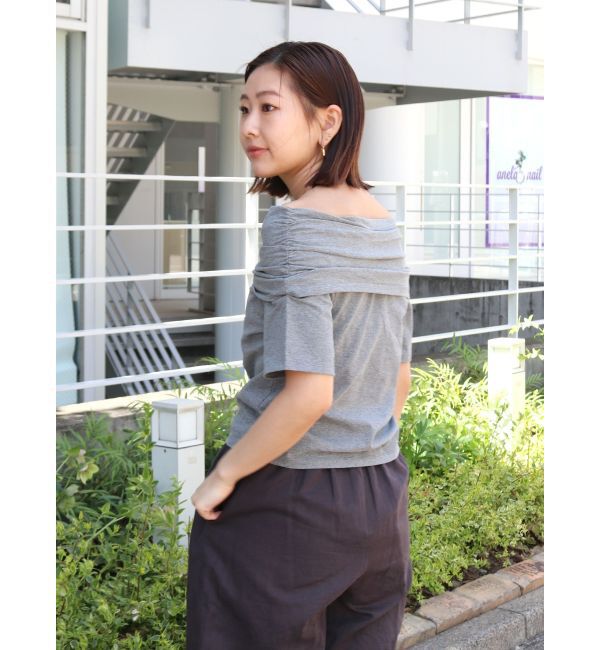 Ungrid「オフショルギャザーTee」|Tシャツ・カットソー|