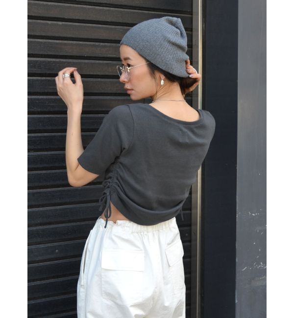 Ungrid「サイドギャザーショートTee」|Tシャツ・カットソー|