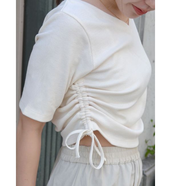 Ungrid「サイドギャザーショートTee」|Tシャツ・カットソー|