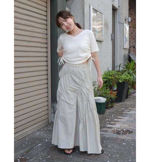 Ungrid「サイドギャザーショートTee」|Tシャツ・カットソー|