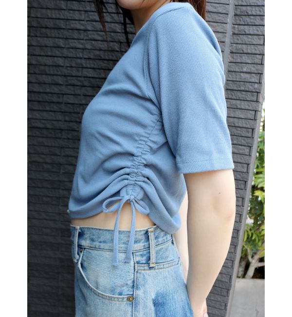 Ungrid「サイドギャザーショートTee」|Tシャツ・カットソー|