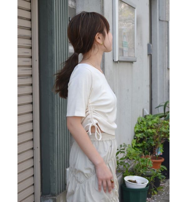 Ungrid「サイドギャザーショートTee」|Tシャツ・カットソー|