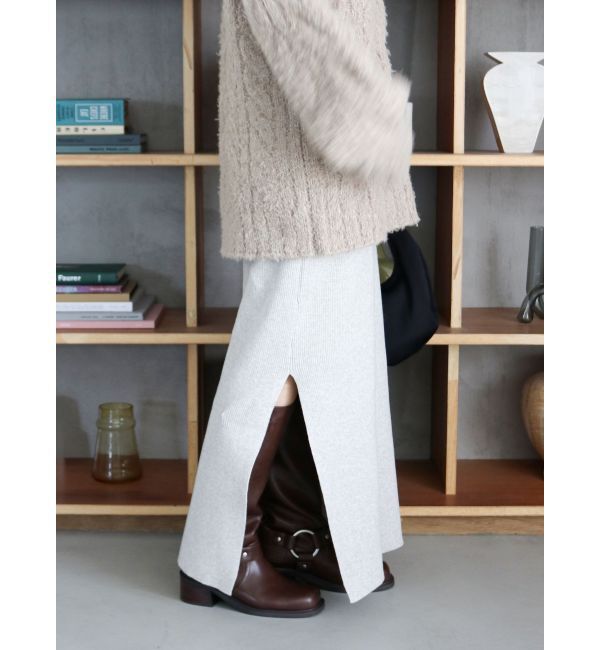 Ungrid「サイドスリットリブニットスカート」|スカート|