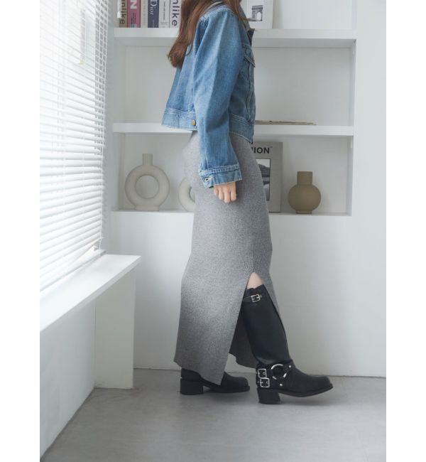 Ungrid「サイドスリットリブニットスカート」|スカート|