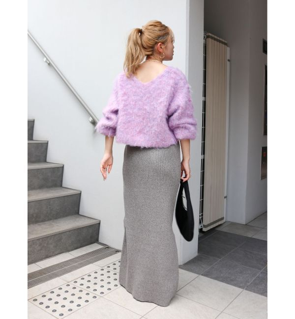 Ungrid「サイドスリットリブニットスカート」|スカート|