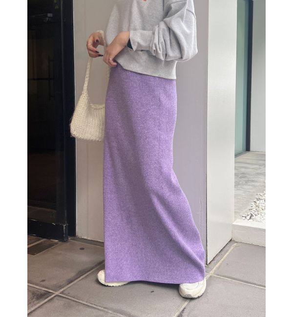 Ungrid「サイドスリットリブニットスカート」|スカート|
